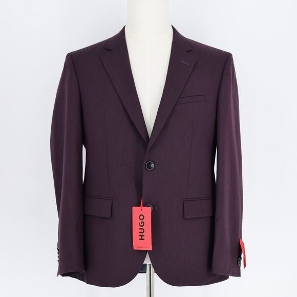 Hugo Boss Men's Solid Purple Wool Blend Karl Modern-Fit Suit Jacket Size 36S - Picture 3 of 10